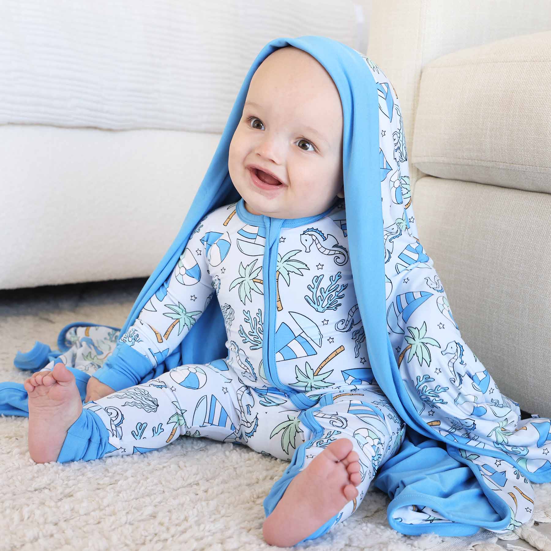  Tiny Tides Convertible Zip Romper | Blue、mySite、layawaytickets