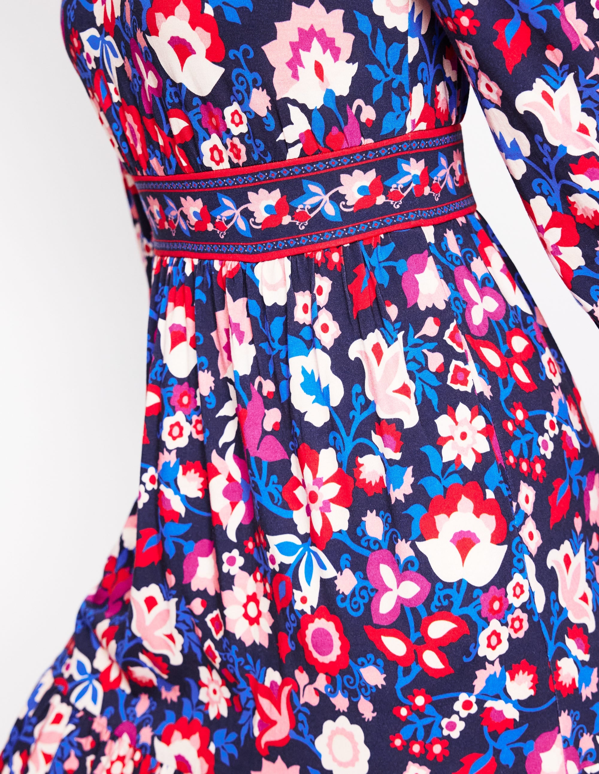  Tabitha Tiered Jersey Dress-College Navy, Garden Vine、mySite、ashleygrahame