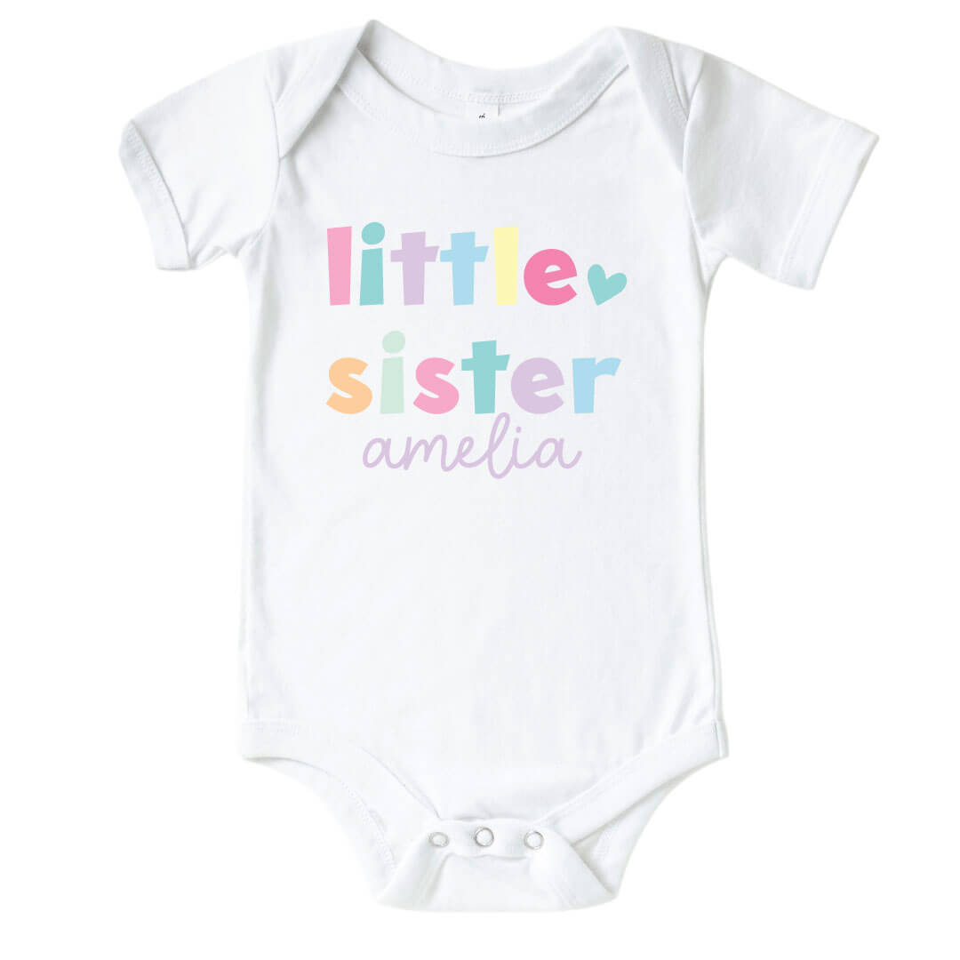  Personalized Little Sibling Graphic Bodysuit | White、mySite、layawaytickets