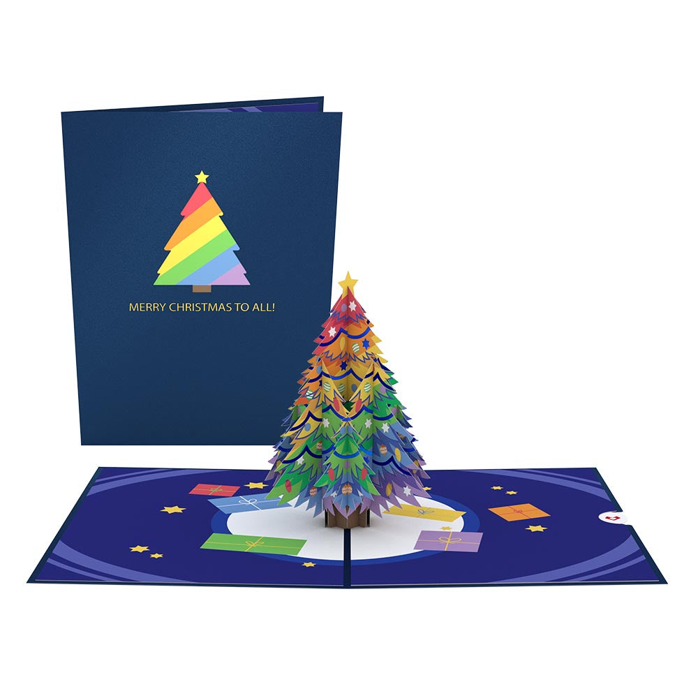 Rainbow Christmas Tree Pop-Up Card、mySite、solidvoid