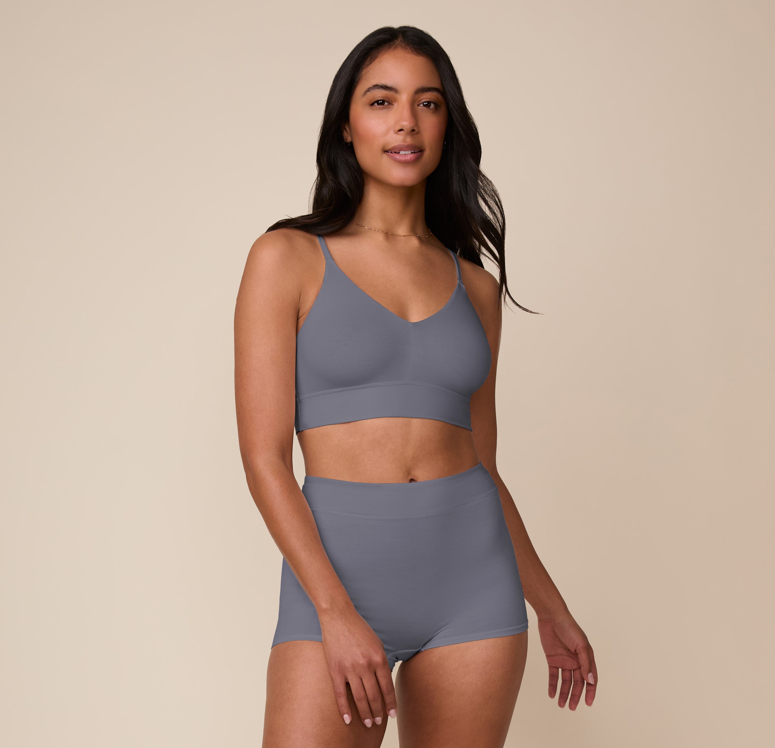 Cloud Cotton Triangle Bralette - Slate、mySite、bengalsvssteelers