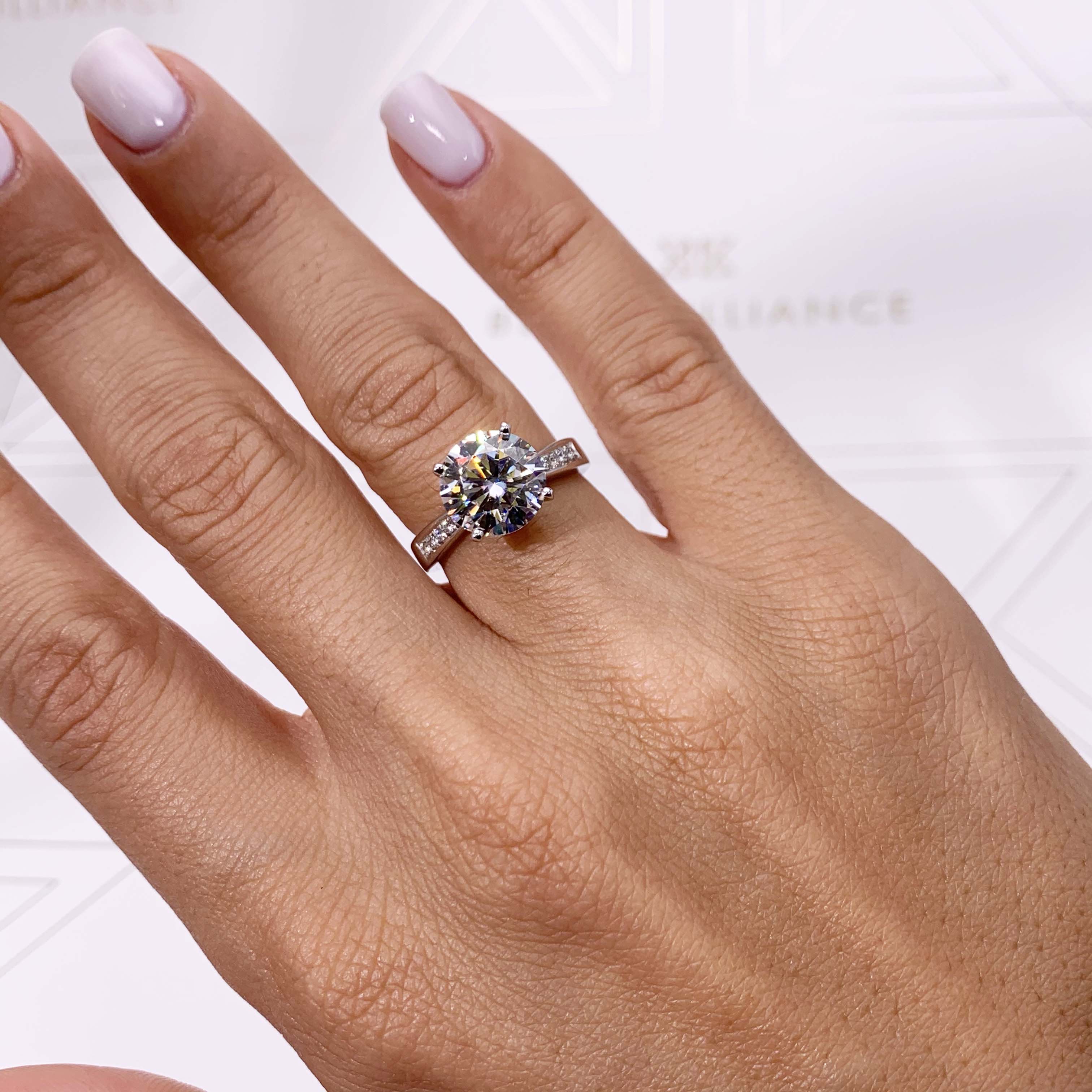 Margaret Moissanite & Diamond Ring -14K White Gold、mySite、hinf8tx79