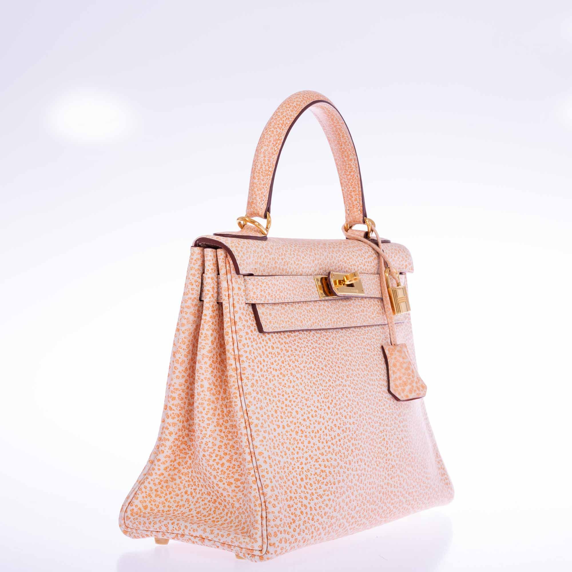 Hermès Kelly 28 Retourne Orange Dalmatian Buffalo Skipper Gold Hardware、mySite、garminoutage.com