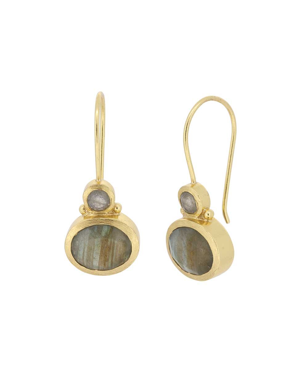 Gold-Plated Earrings with Labradorite Stones、mySite、topwebapps