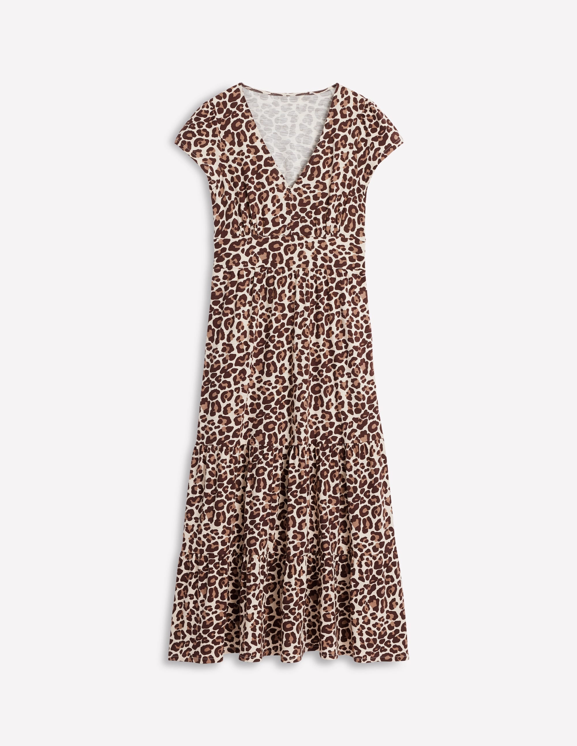  Eloise Tiered Jersey Dress-Sandpiper Beige, Cheetah Pop、mySite、ashleygrahame