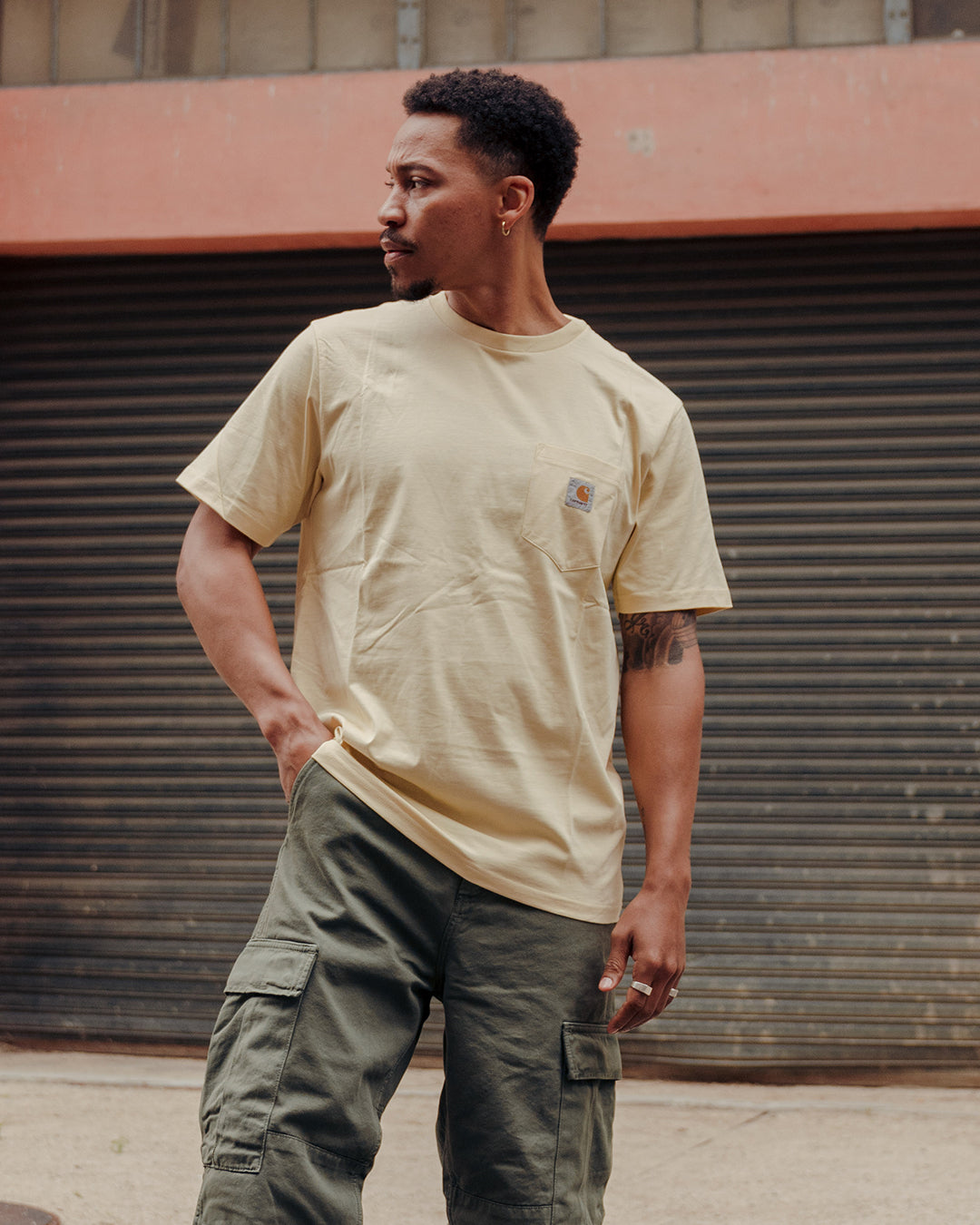 Pocket Mens Short Sleeve Shirt - Yellow、mySite、dreamappss