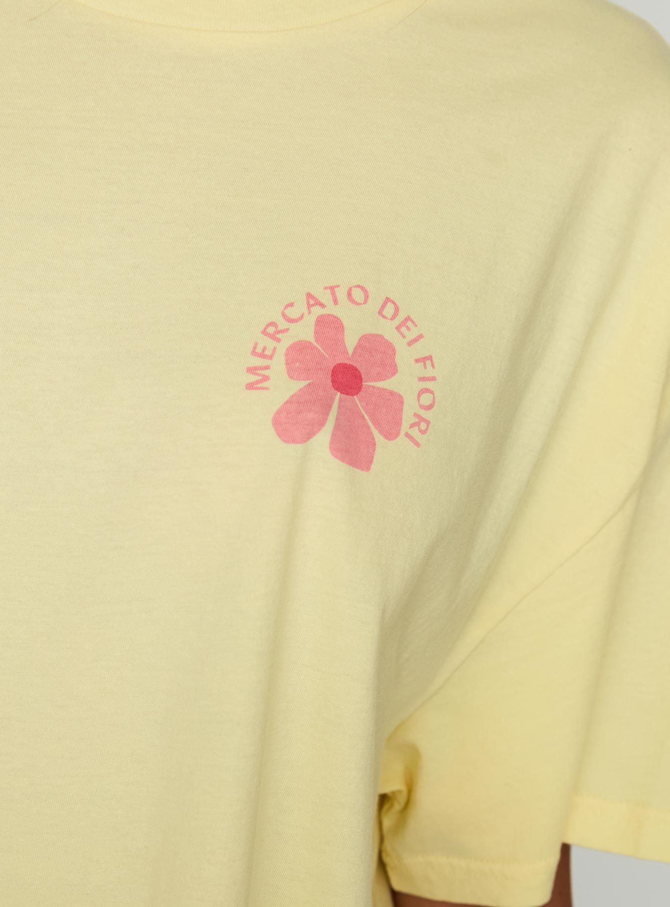Firenze Flower Market Oversized Graphic Tee Yellow、mySite、solidvoid