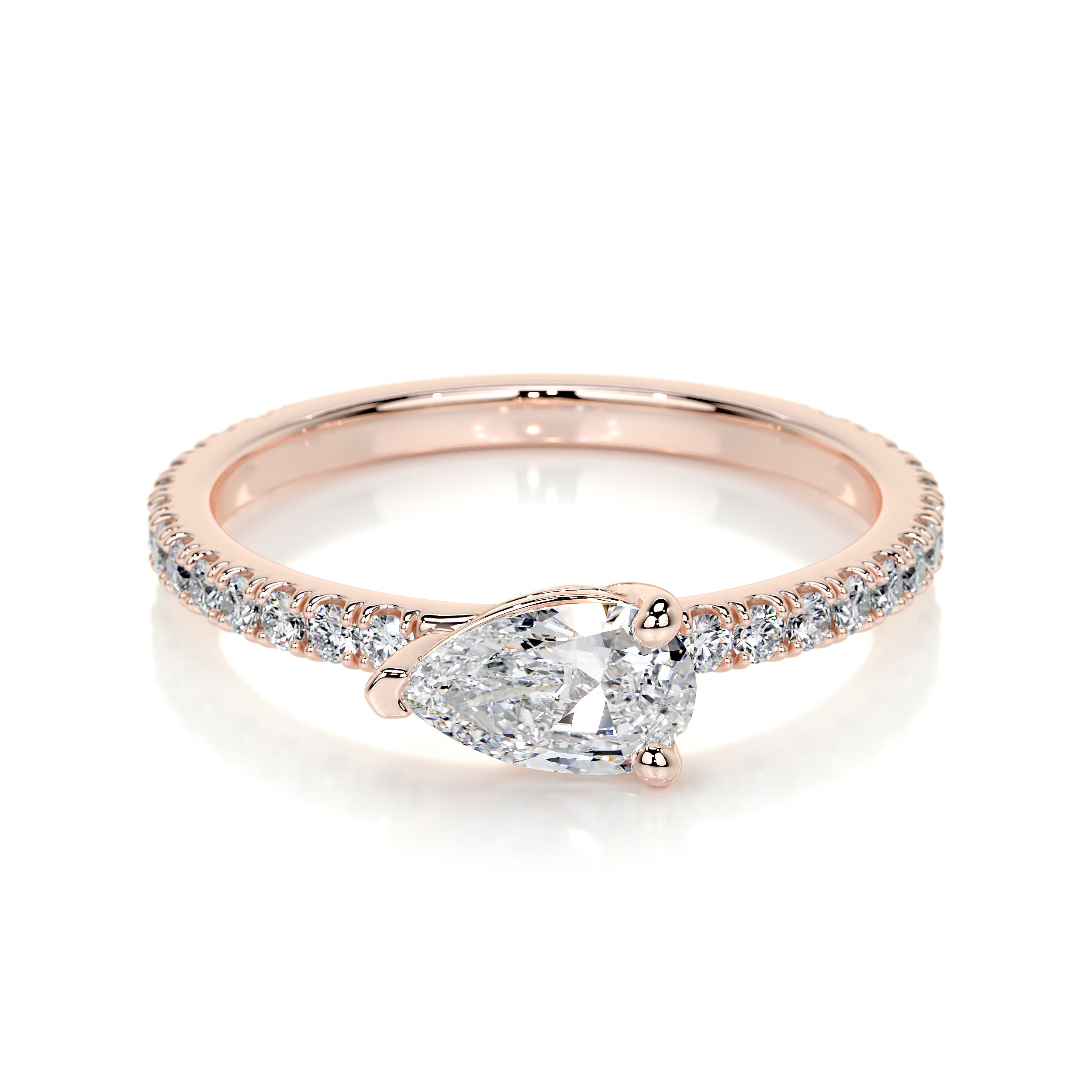 Chloe Pear Lab Grown Stacking Ring (0.75 Carat) -14K Rose Gold、mySite、hinf8tx79