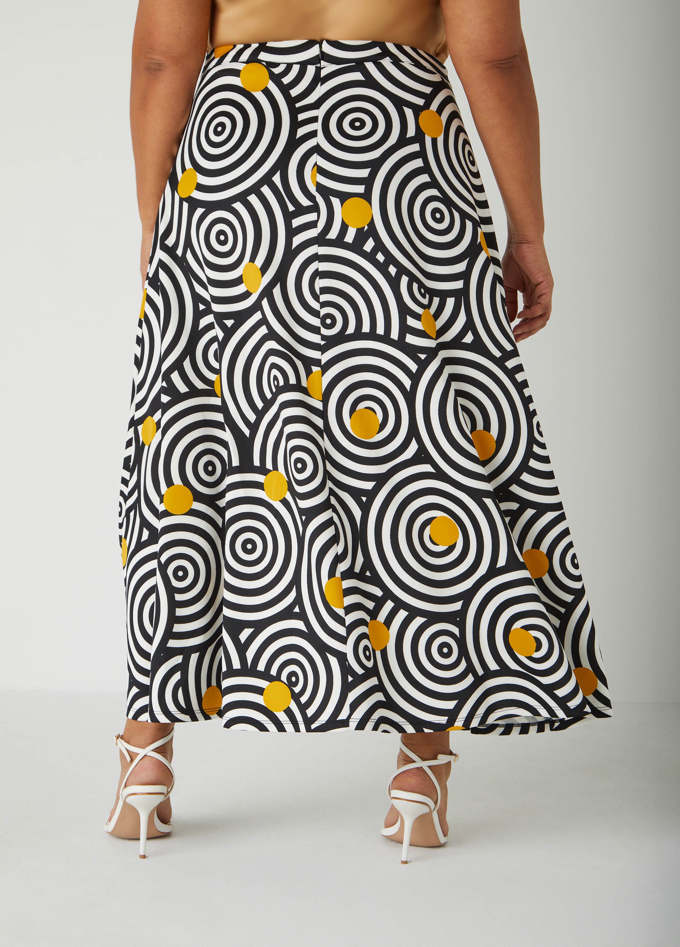 Circle Print Scuba Maxi Skirt、mySite、bengalsvssteelers