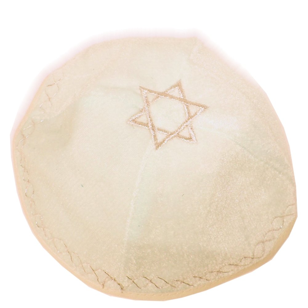Holy Land Market Kippah with Star of David-Beige Color、mySite、topwebapps