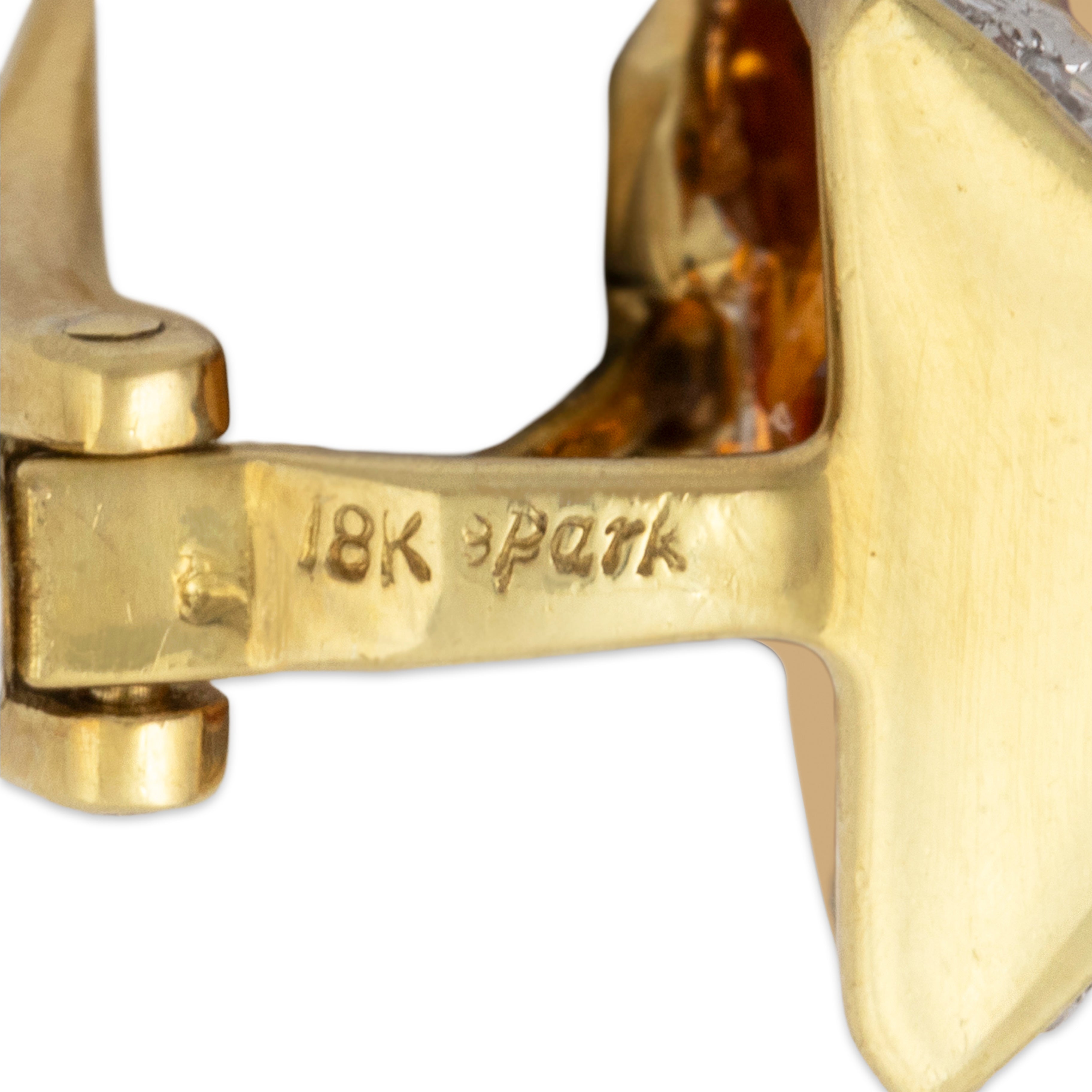 Vintage Stunning 18k Yellow Gold 12cttw Citrine 1cttw Diamond Earrings、mySite、hinf8tx79