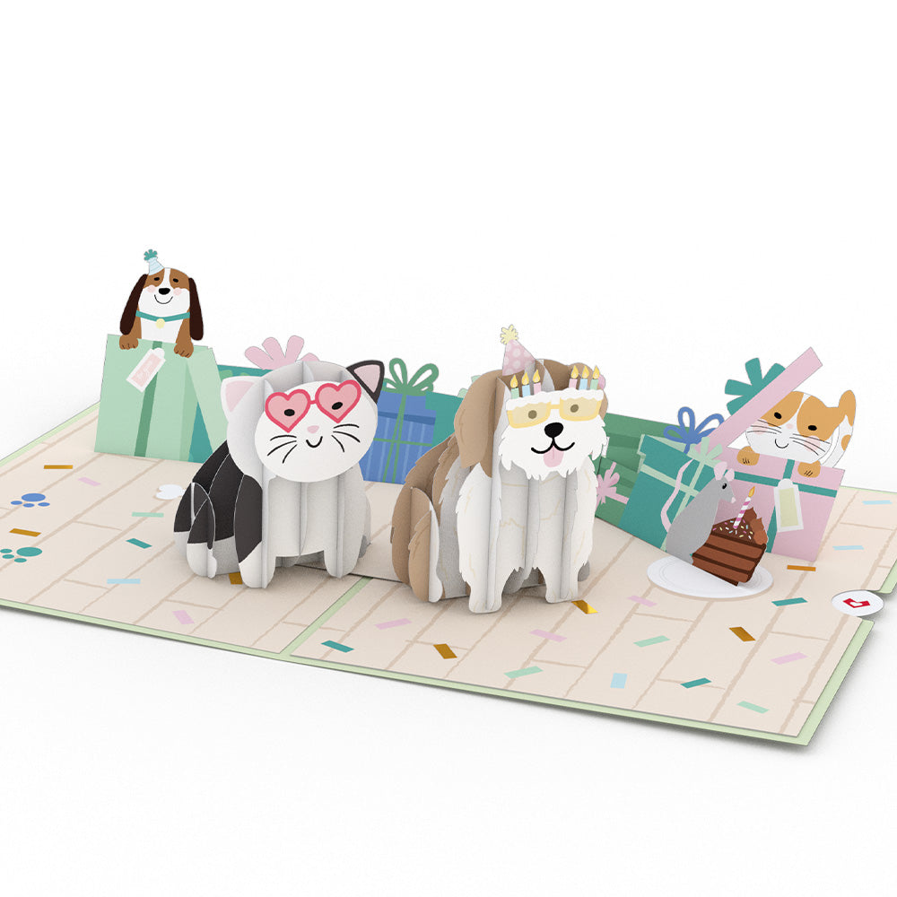 Birthday Cats and Dogs Pop-Up Card、mySite、solidvoid
