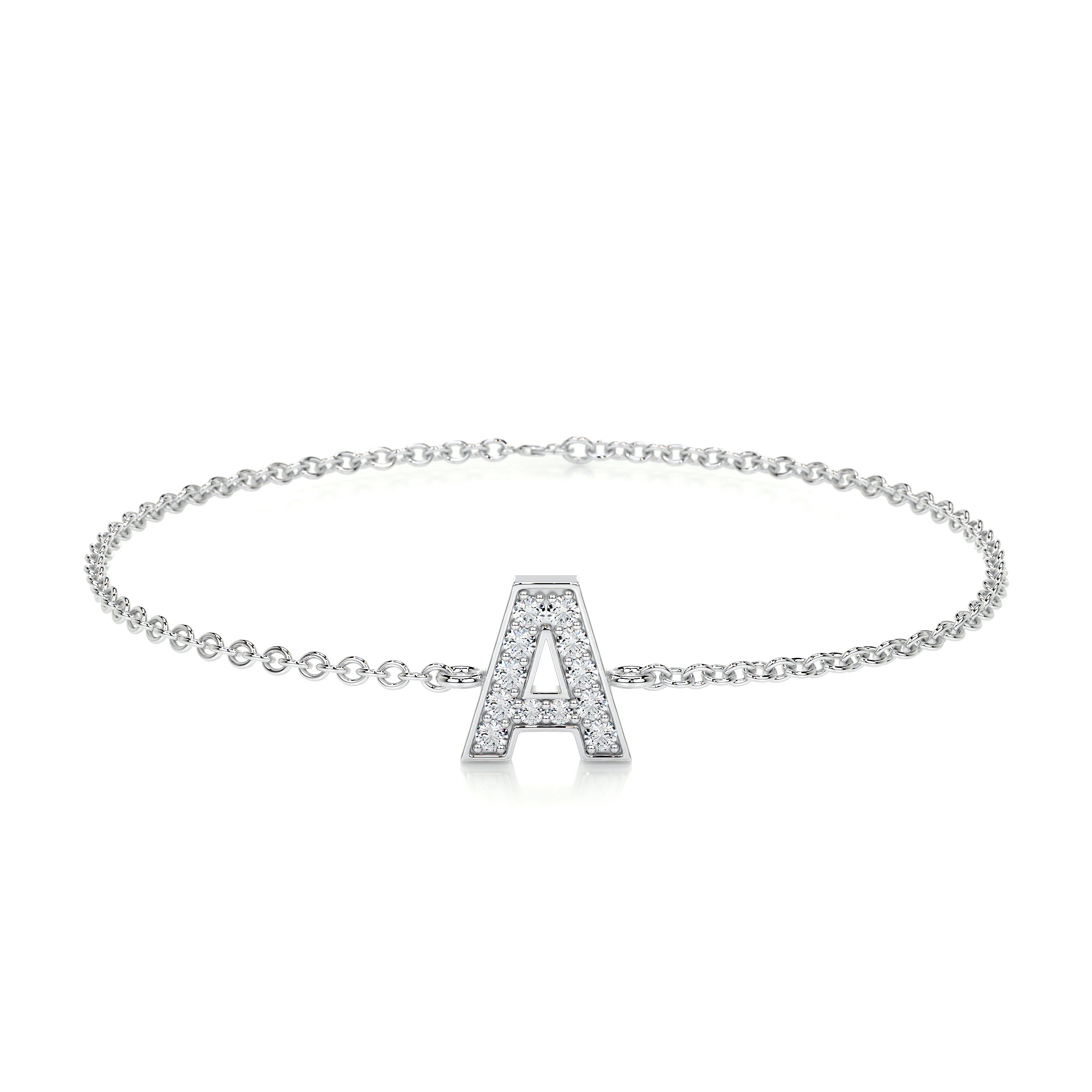 Bridget Letter Diamonds Bracelet (0.30 Carat) -18K White Gold、mySite、hinf8tx79