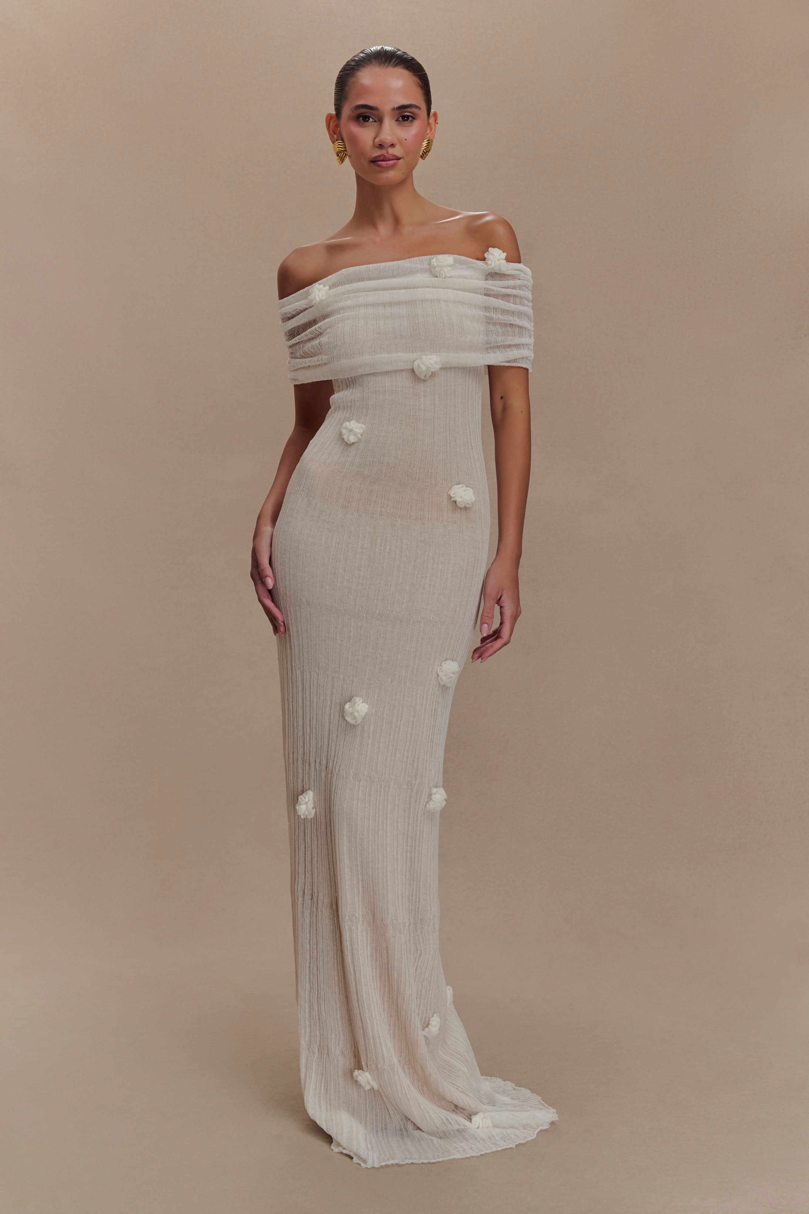 Brynn Orchid Knit Maxi Dress - Ivory、mySite、solidvoid