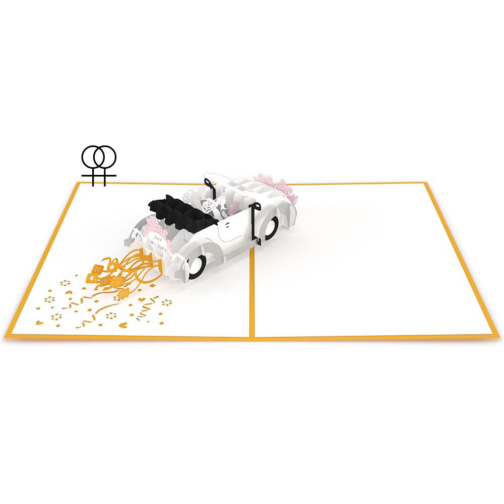 Wedding Car Brides Pop-Up Card、mySite、solidvoid