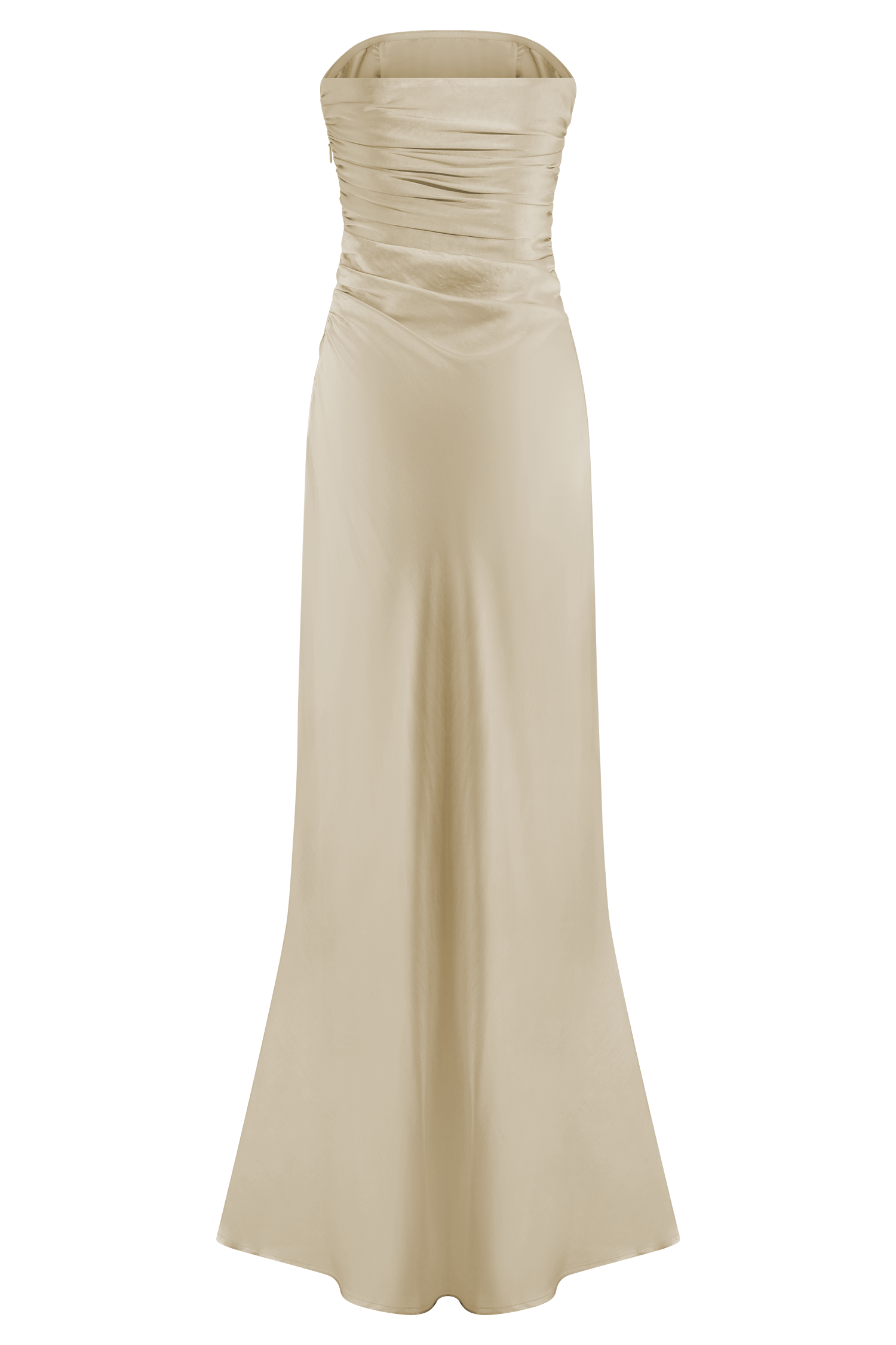 Cedar Strapless Satin Maxi Dress - Blush Gold、mySite、solidvoid