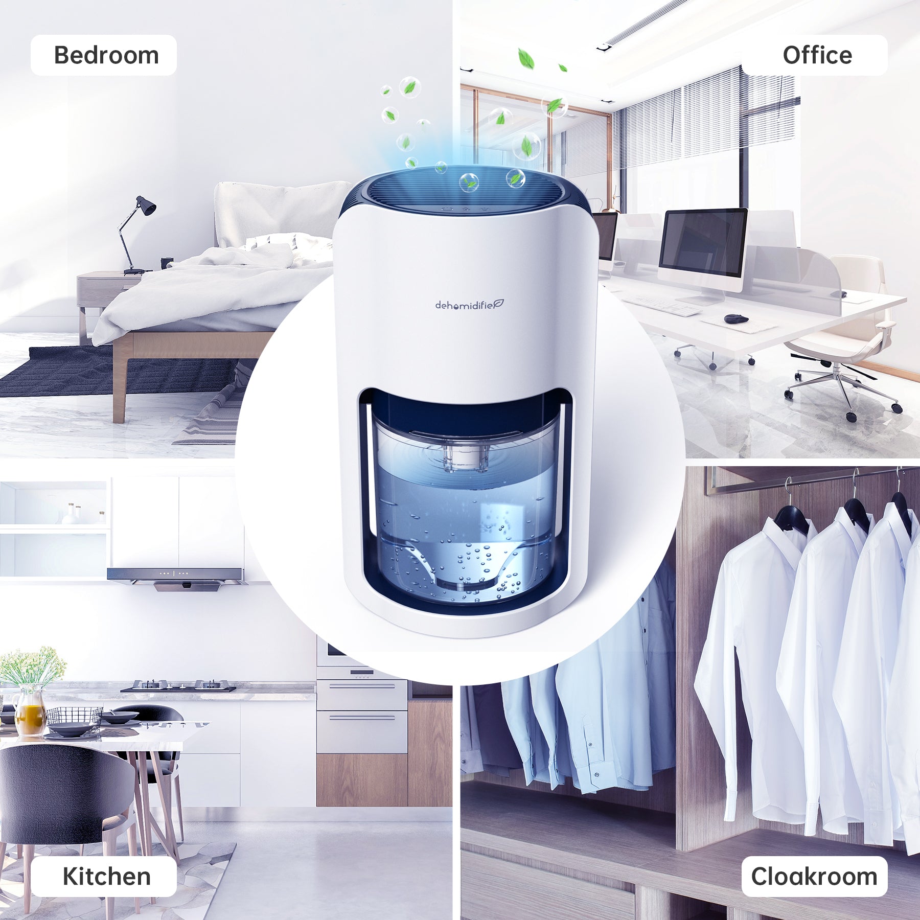 KLOUDIC 1200ml Ultra Quiet Dehumidifier with Automatic Defrosting for Home, 480 Sq ft、mySite、fannypackpong