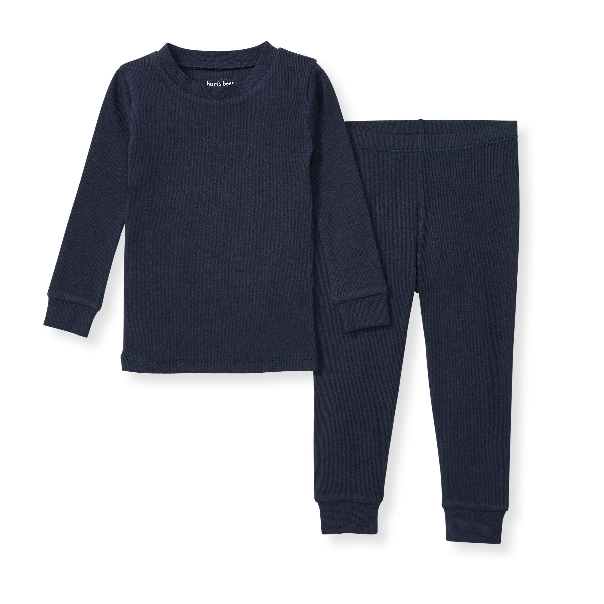  Solid Rib Organic Cotton Two-Piece Pajamas - Midnight、mySite、layawaytickets