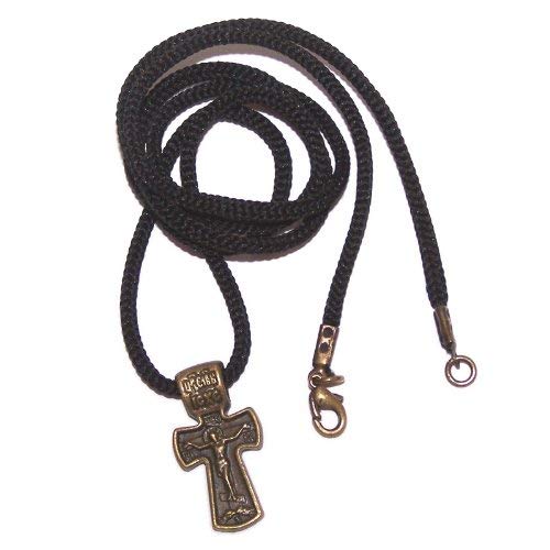 King Crucifix with Mary on back bronze tone medal necklace - design based on Fedorov designer - 60cm、mySite、topwebapps