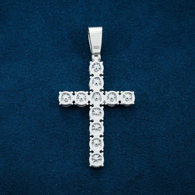 Moissanite Solitaire Cross Pendant 14K Gold、mySite、hinf8tx79
