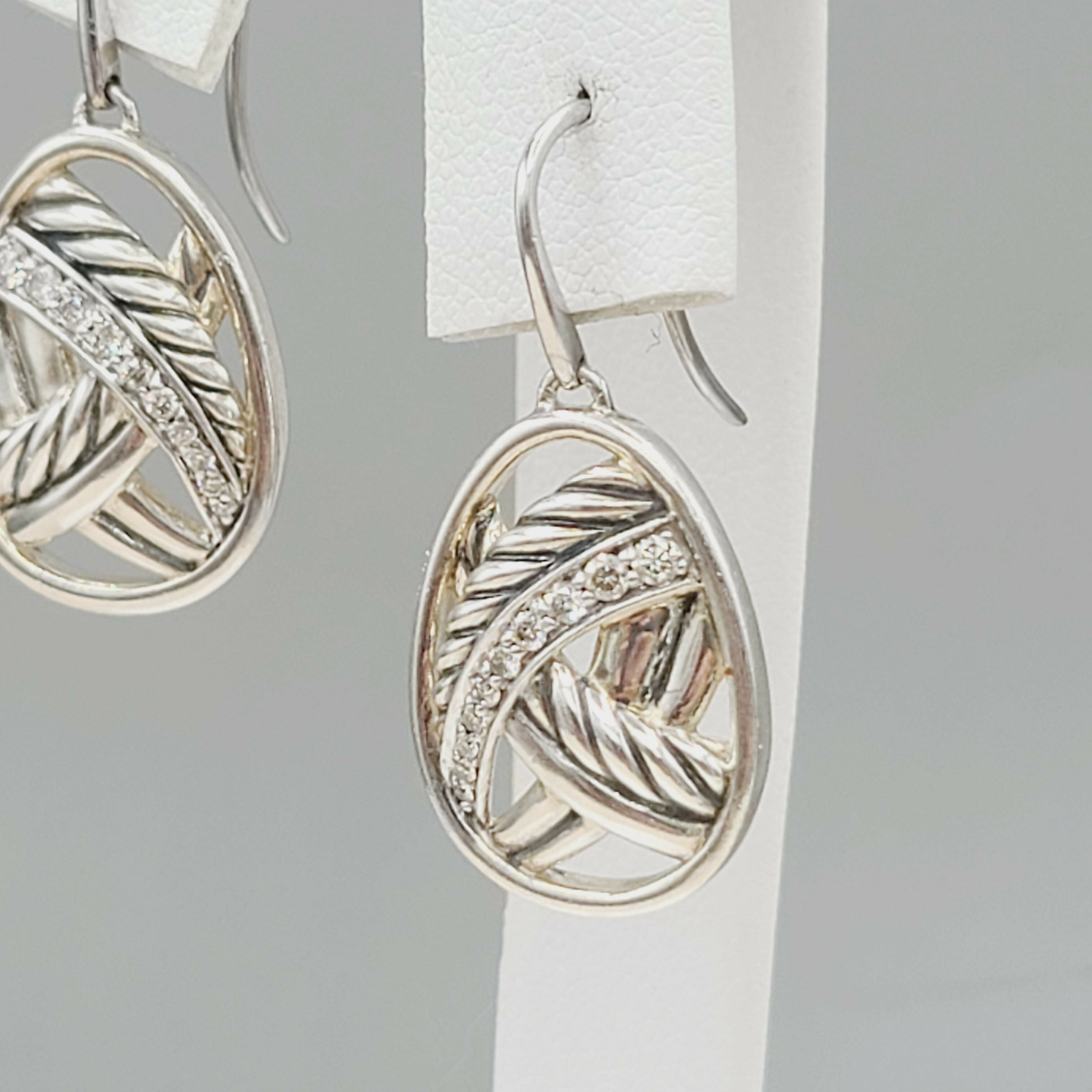David Yurman Papyrus Crossover Drop Earrings Diamonds、mySite、hinf8tx79