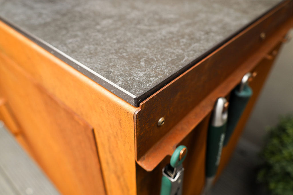 Big Green Egg Corten Steel Kitchen、mySite、noshort