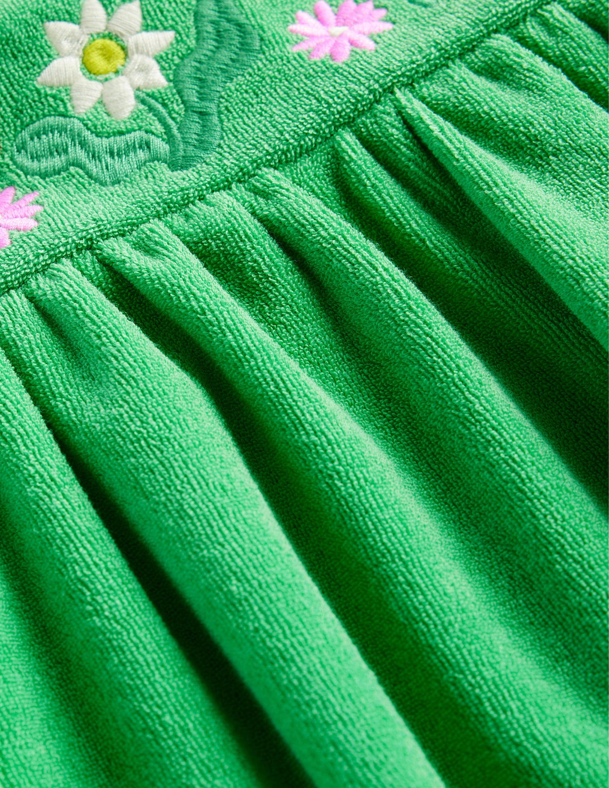  Embroidered Towelling Dress-Aloe Green Flowers、mySite、ashleygrahame