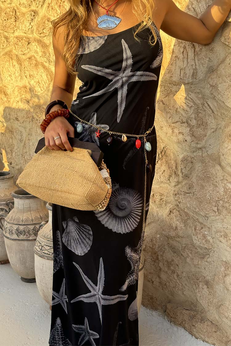 Black Seashell Mesh Cami Dress、mySite、solidvoid