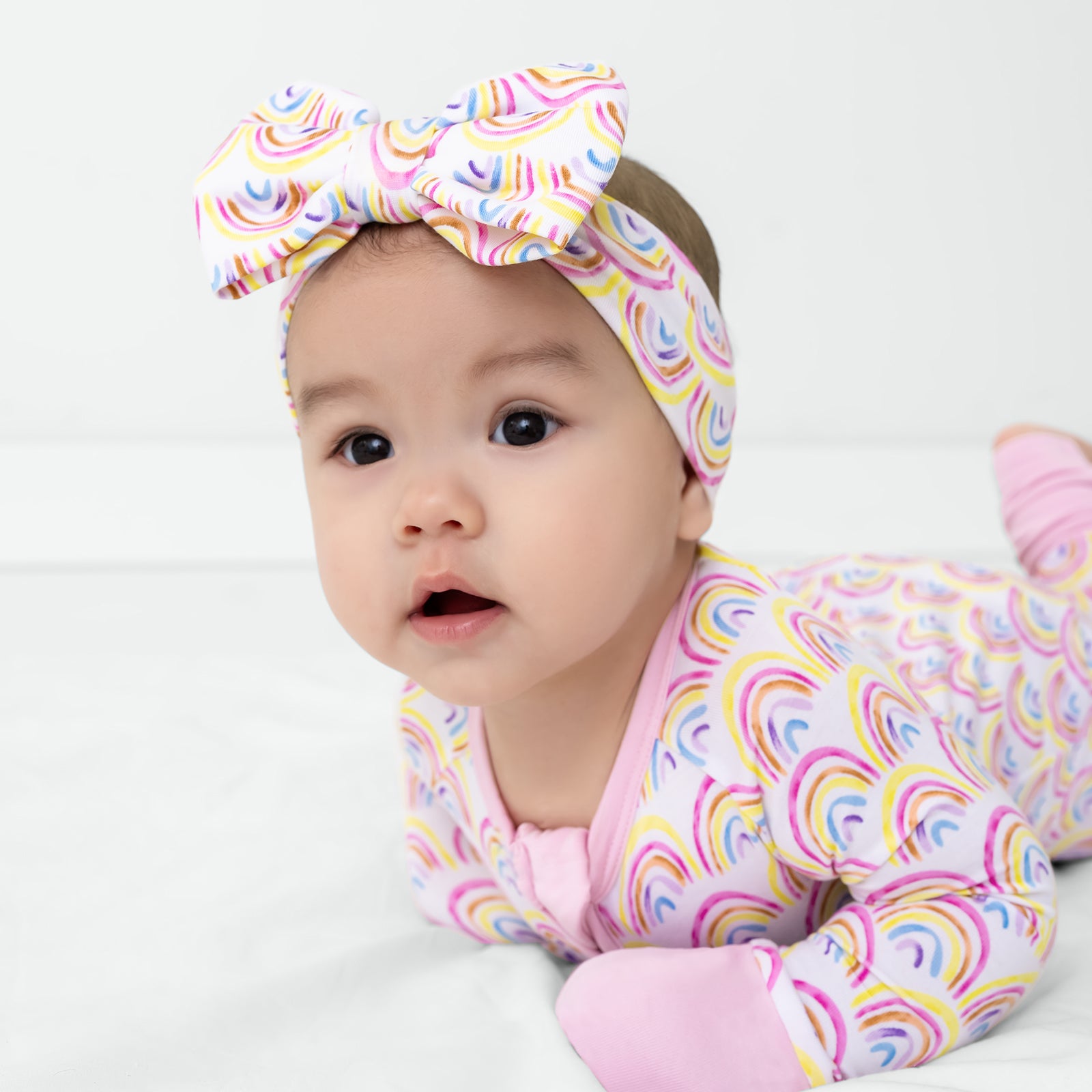 Pastel Rainbows Luxe Bow Headband、mySite、g9winljtr