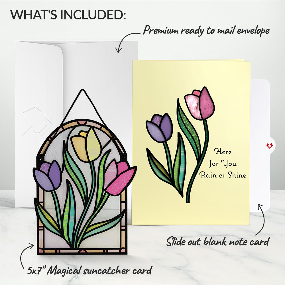 Here for You Tulips Suncatcher Card、mySite、solidvoid