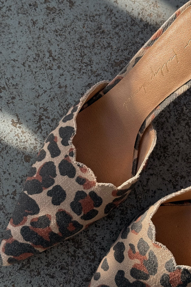 Leopard Denim Scallop City Mules、mySite、solidvoid