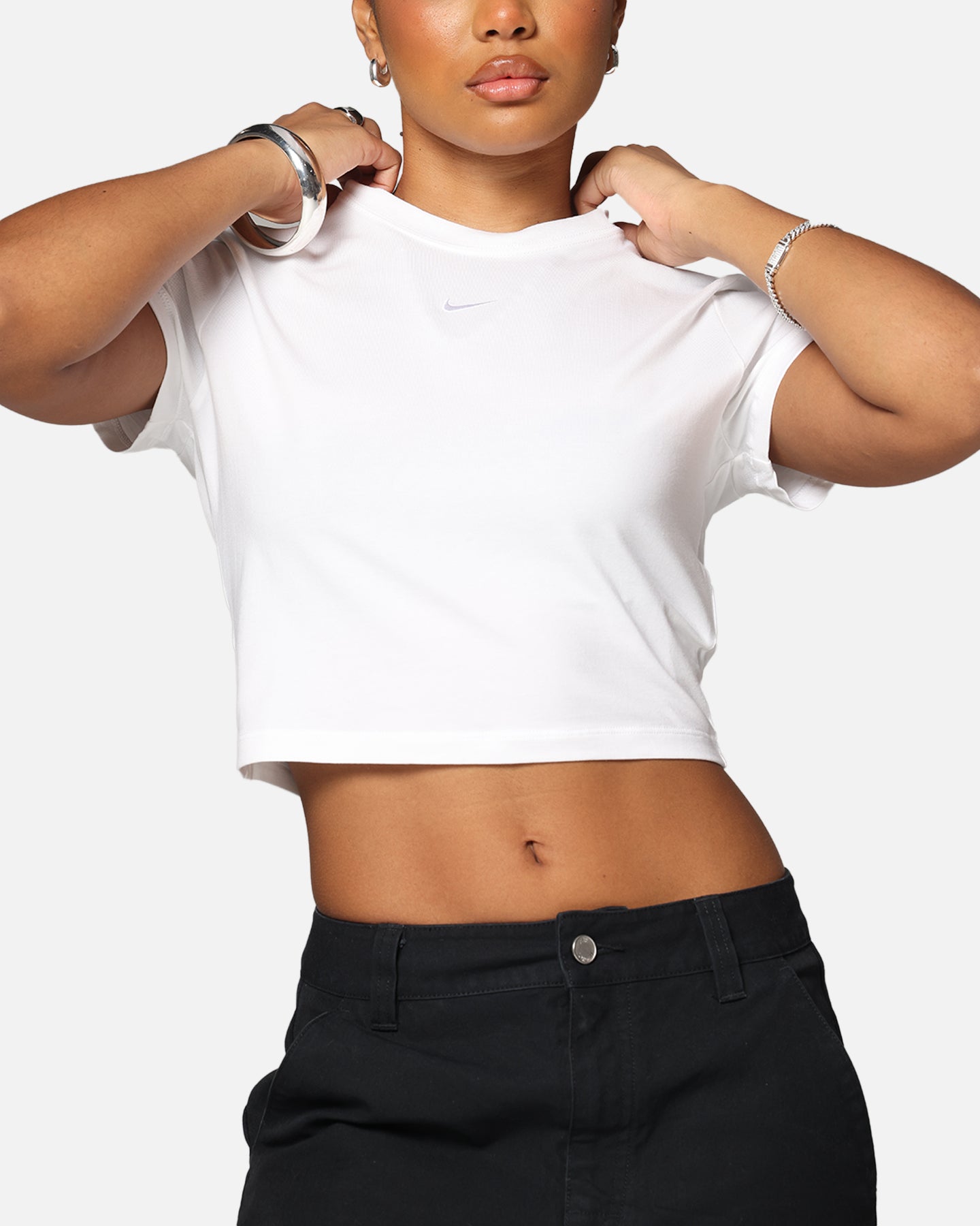 Nike Women's Sportswear Chill Knit Crop T-Shirt White/White、mySite、zt4zffjzw