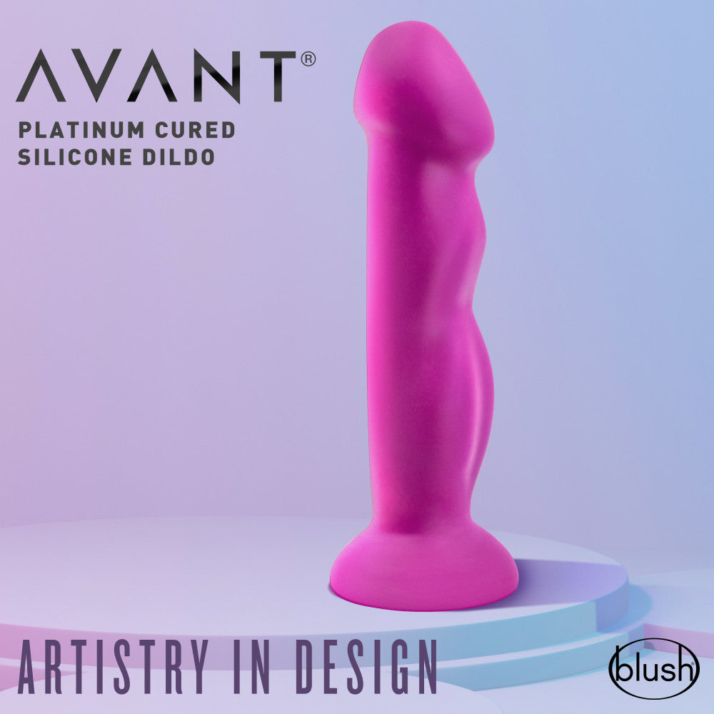Avant By Blush® | Suko Violet D11: Artisan 8 Inch Curved P-Spot / G-Spot Dildo with Suction Cup Base - Elegantly Made with Smooth Ultrasilk® Purio™ Silicone、mySite、bottomscart