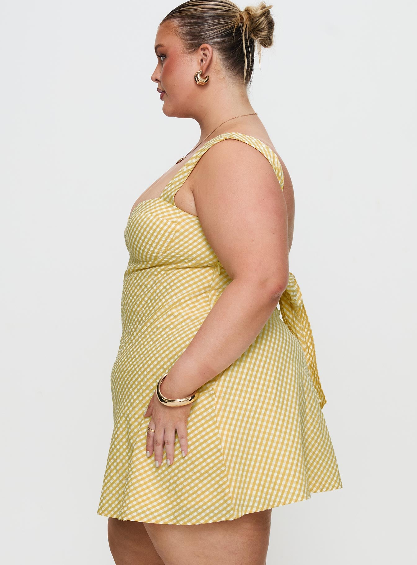 Mcbeath Mini Dress Yellow Curve、mySite、solidvoid