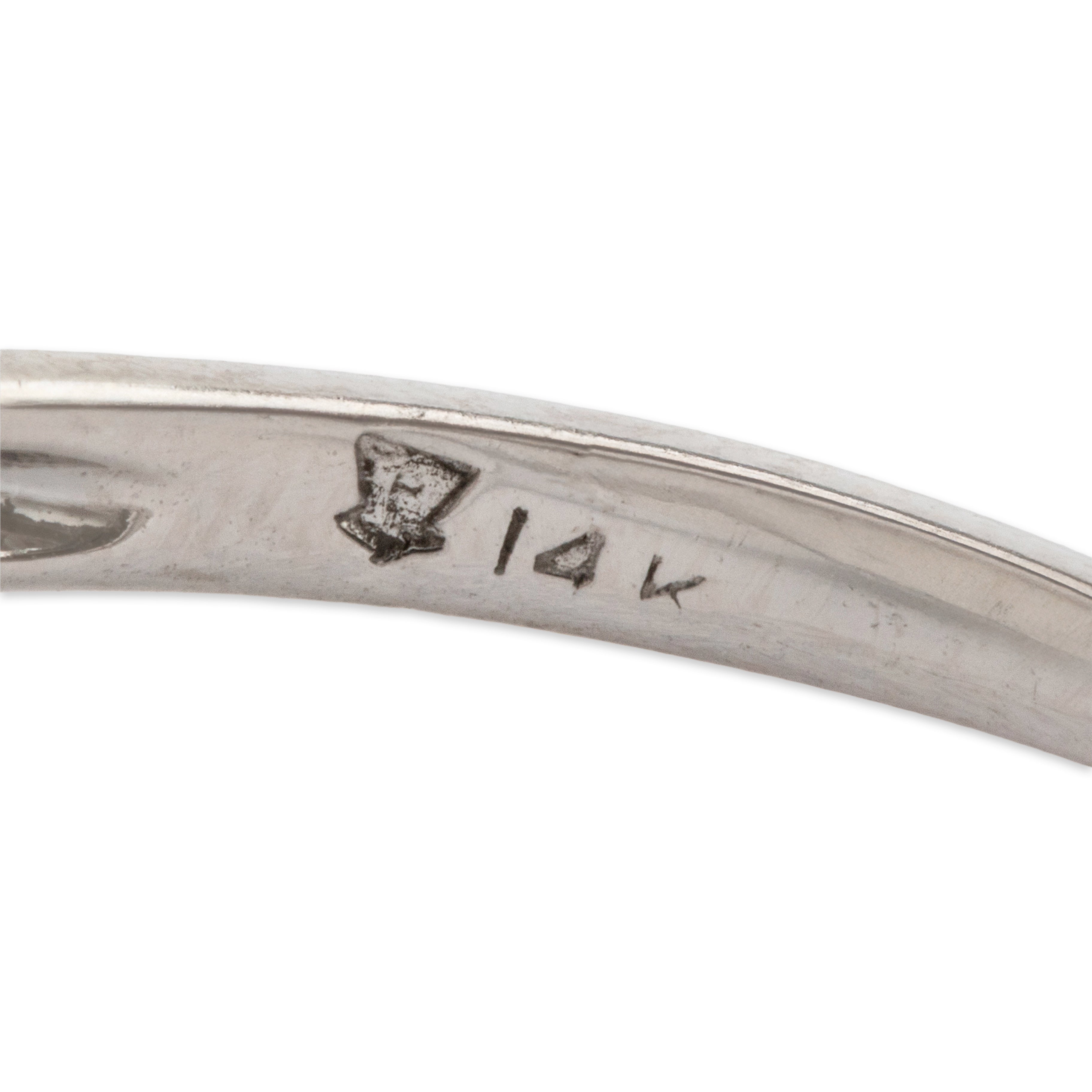 Vintage 14k White Gold .90cttw Old European & Mine Diamond Trio Ring 6.25、mySite、hinf8tx79