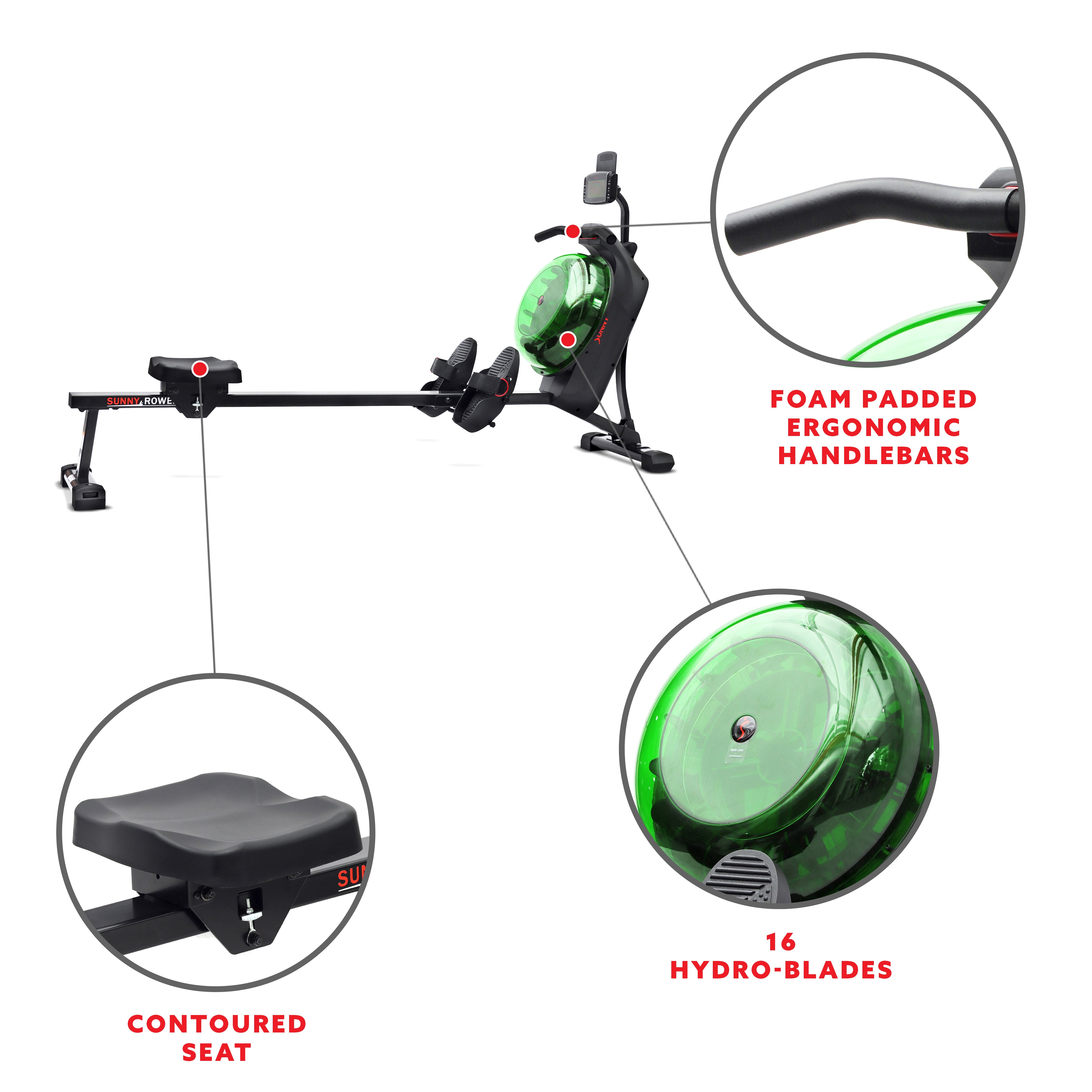  Hydro + Dual Resistance Smart Magnetic Water Rowing Machine、mySite、ghnorth