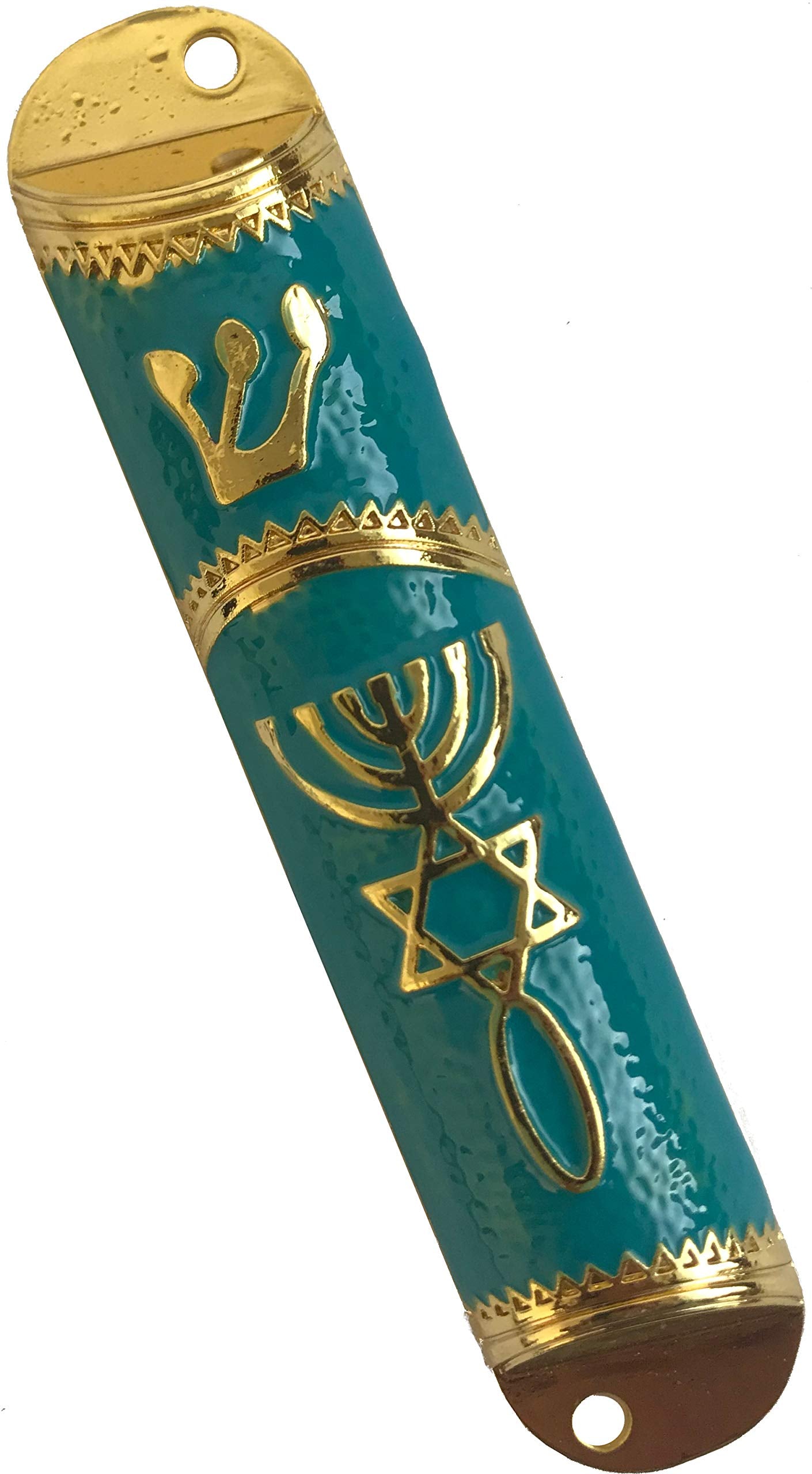  Holy Land Market Messianic Seal Mezuzah case - 4.1 Inch with Scroll Included、mySite、elrpsem3k