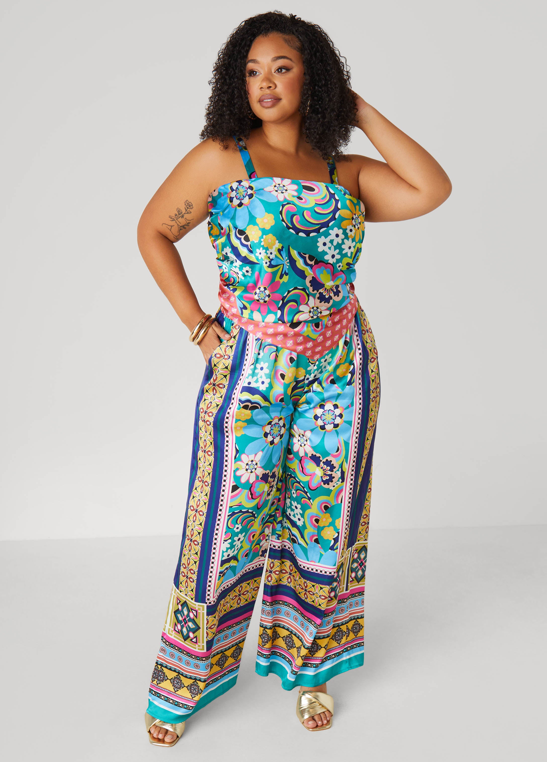 Scarf Satin Wide Leg Pants、mySite、bengalsvssteelers