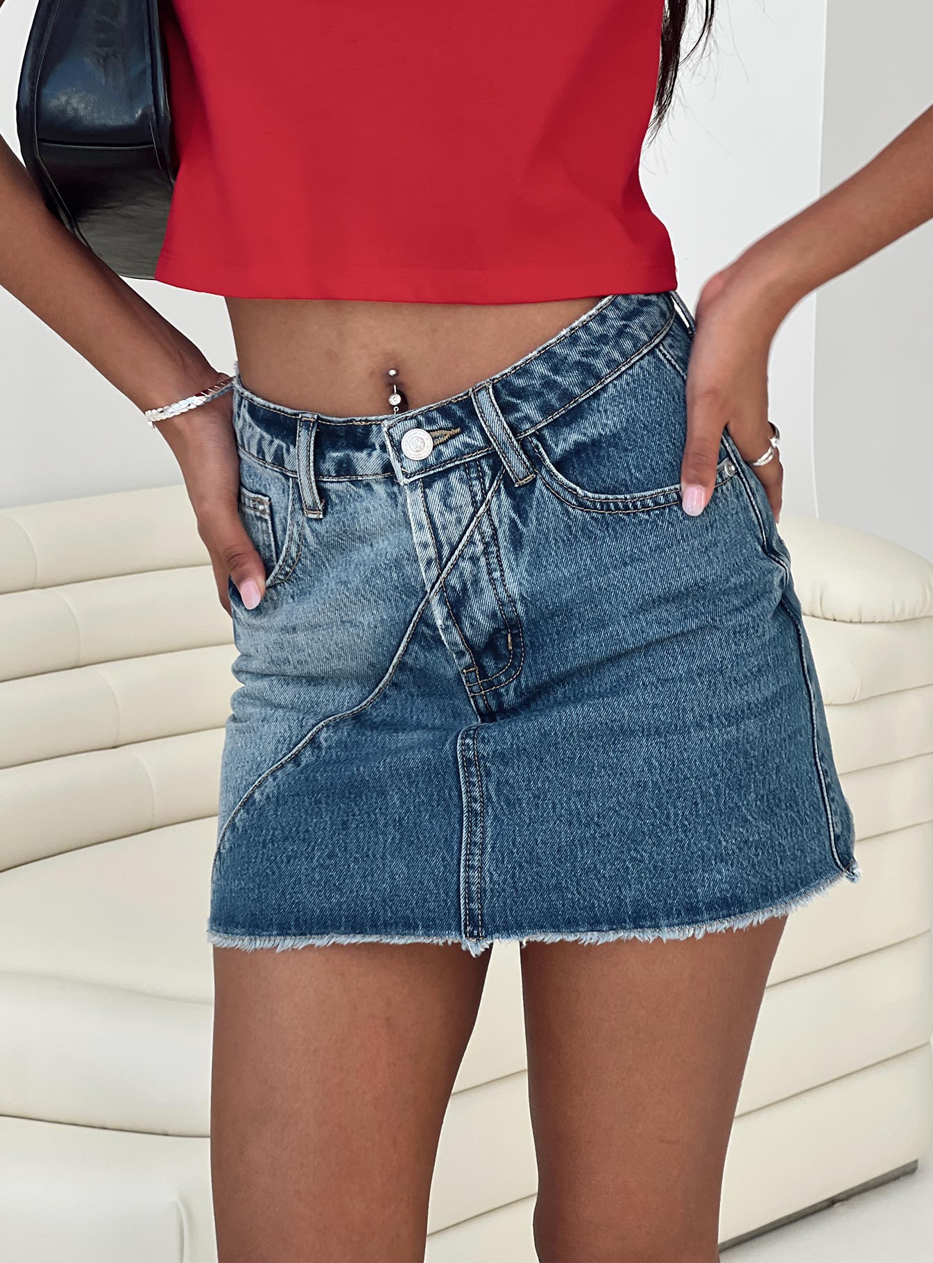 Jellicoe Spliced Denim Skirt Multi Wash Lower Impact、mySite、solidvoid