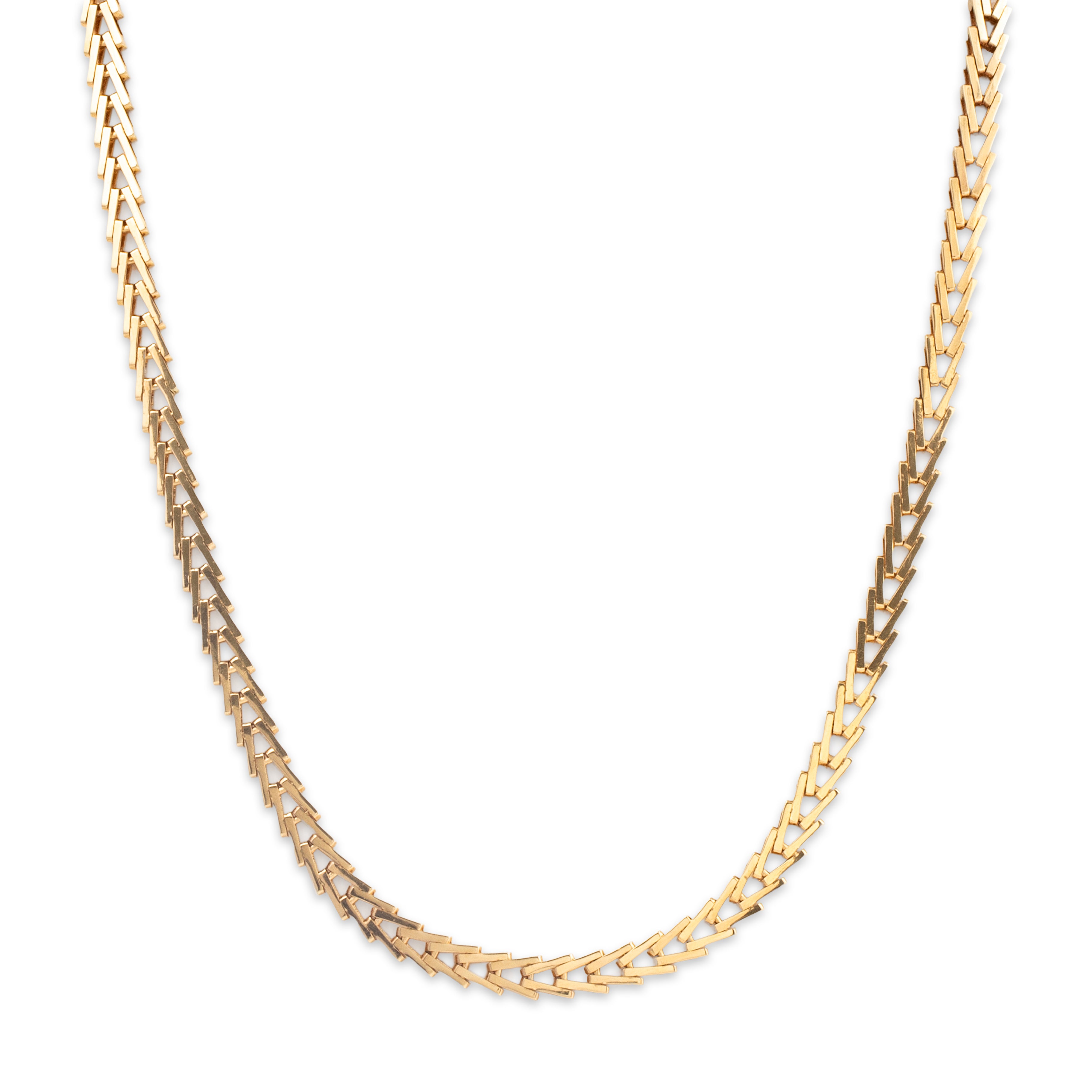 Statement Vintage 14k Yellow Gold Snake Link Chain Necklace 17、mySite、hinf8tx79