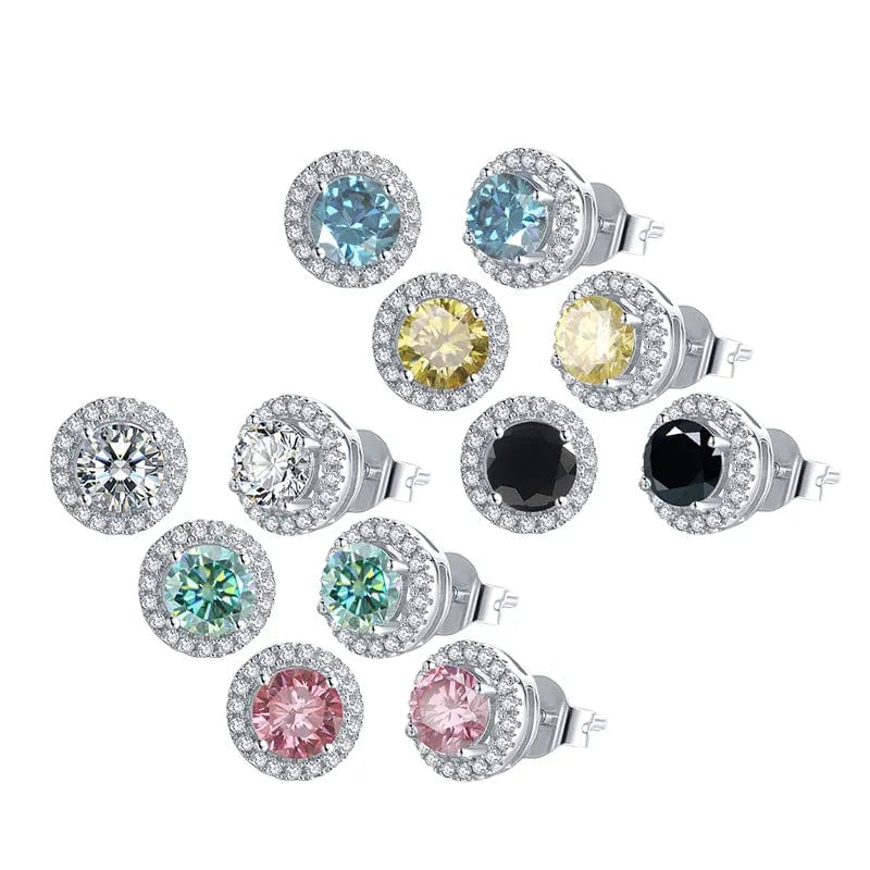 Moissanite Halo Jewelry 1ct Center Stone, 925 Sterling Silver Colors Available!、mySite、g9winljtr