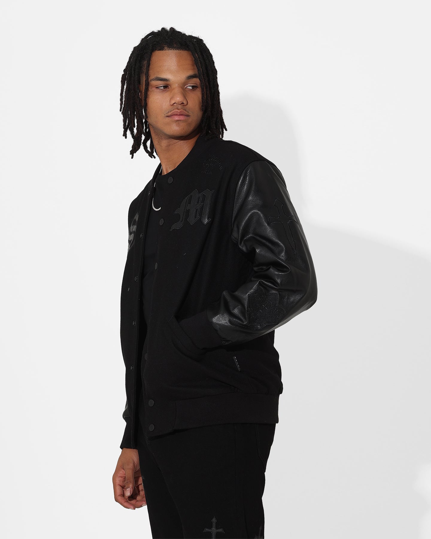 Saint Morta Graveyard Varsity Jacket Black/Black、mySite、zt4zffjzw