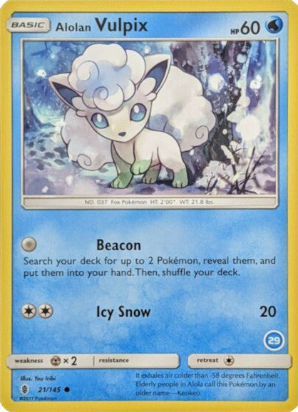 Alolan Vulpix (21/145) (Deck Exclusive #29) Sun & Moon: Trainer Kit - Alolan Ninetales、mySite、waistdrama