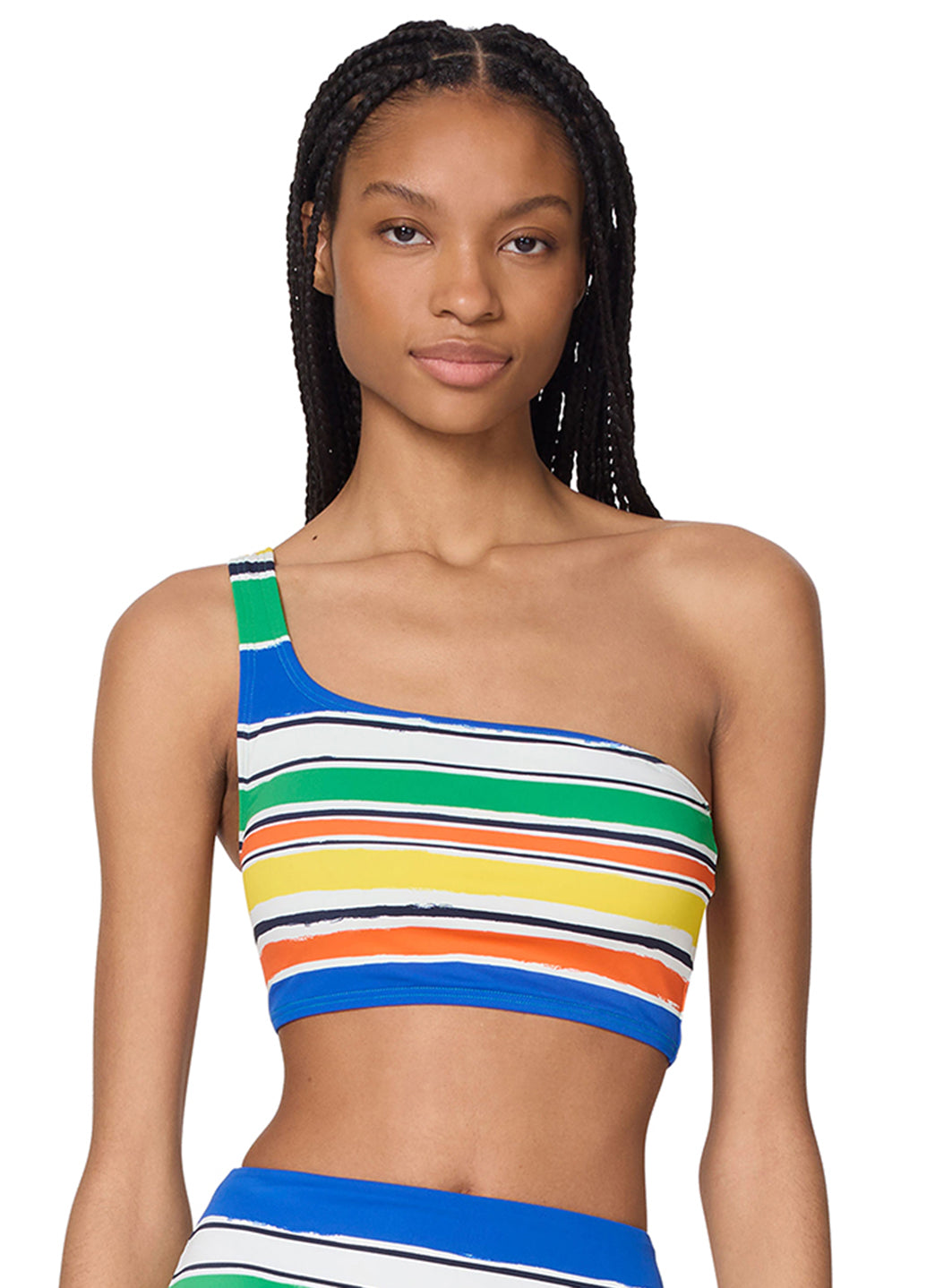 Kate Spade Women's Ocean Stripe One Shoulder Bikini Top、mySite、noshort