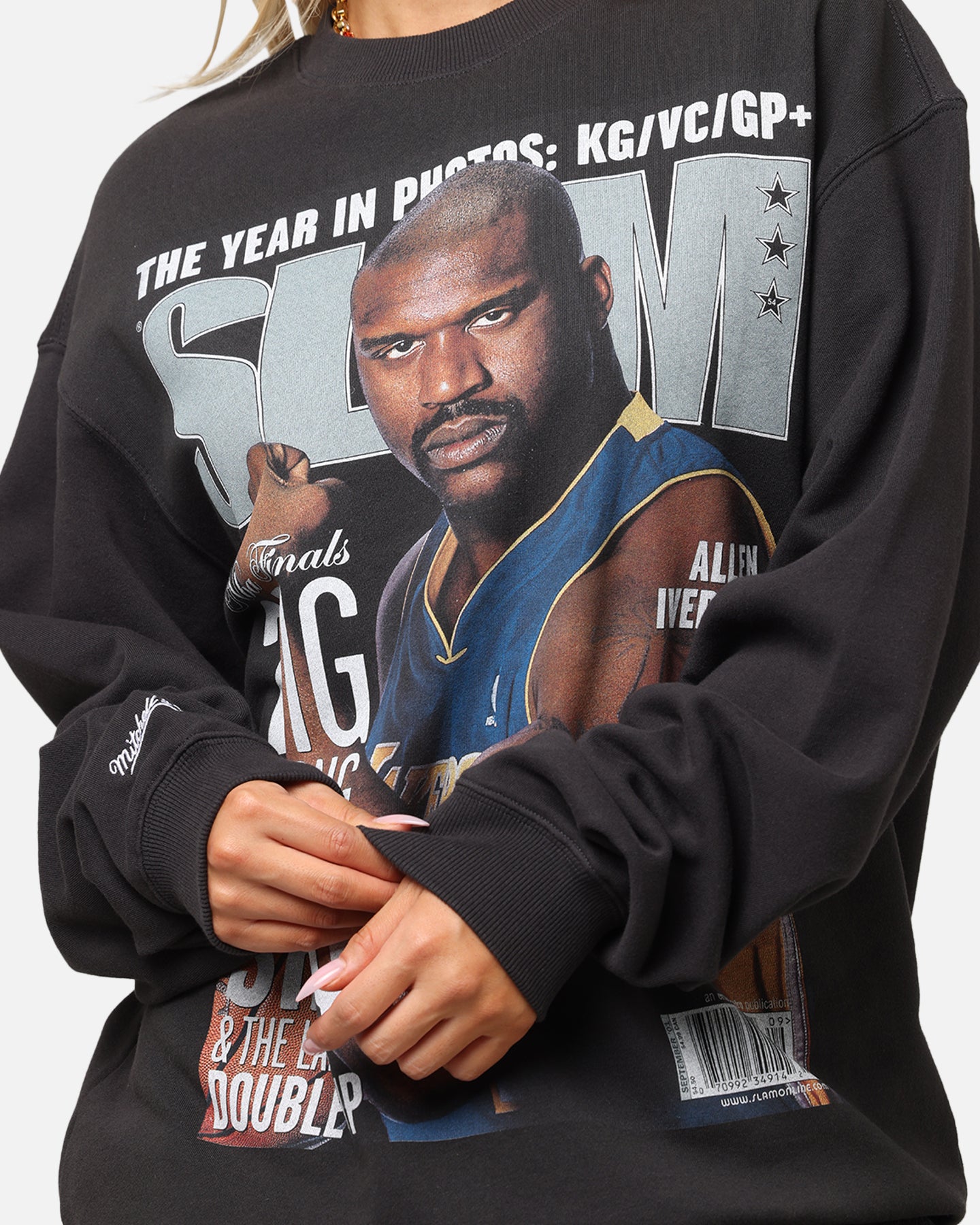 Mitchell & Ness Los Angeles Lakers Shaquille O'Neal Slam Magazine Crewneck Faded Black、mySite、zt4zffjzw