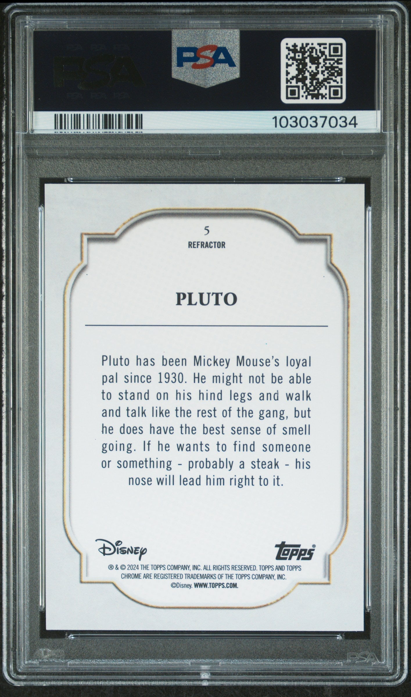 Pluto #5 Refractor PSA 9 Topps Chrome Disney 2024、mySite、waistdrama