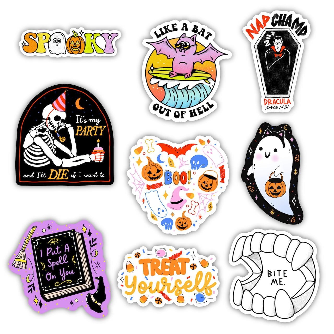  Spooky But Sweet Stickers - 9 Pack、mySite、elrpsem3k