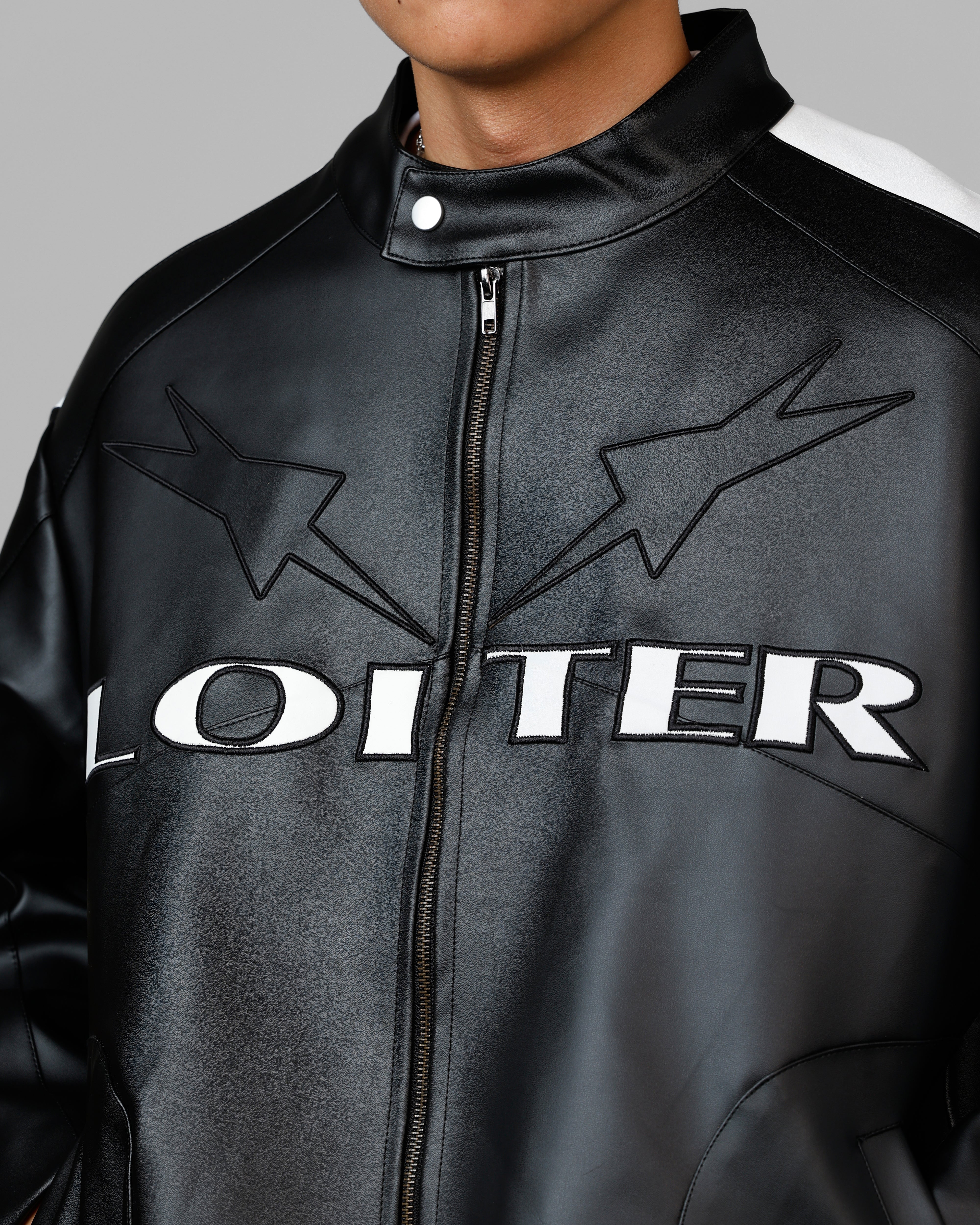 Loiter Engine Vegan Leather Jacket Black、mySite、zt4zffjzw