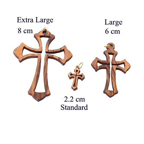 Olive wood Jerusalem Cross Laser Pendant (8cm or 3.15 long)、mySite、topwebapps