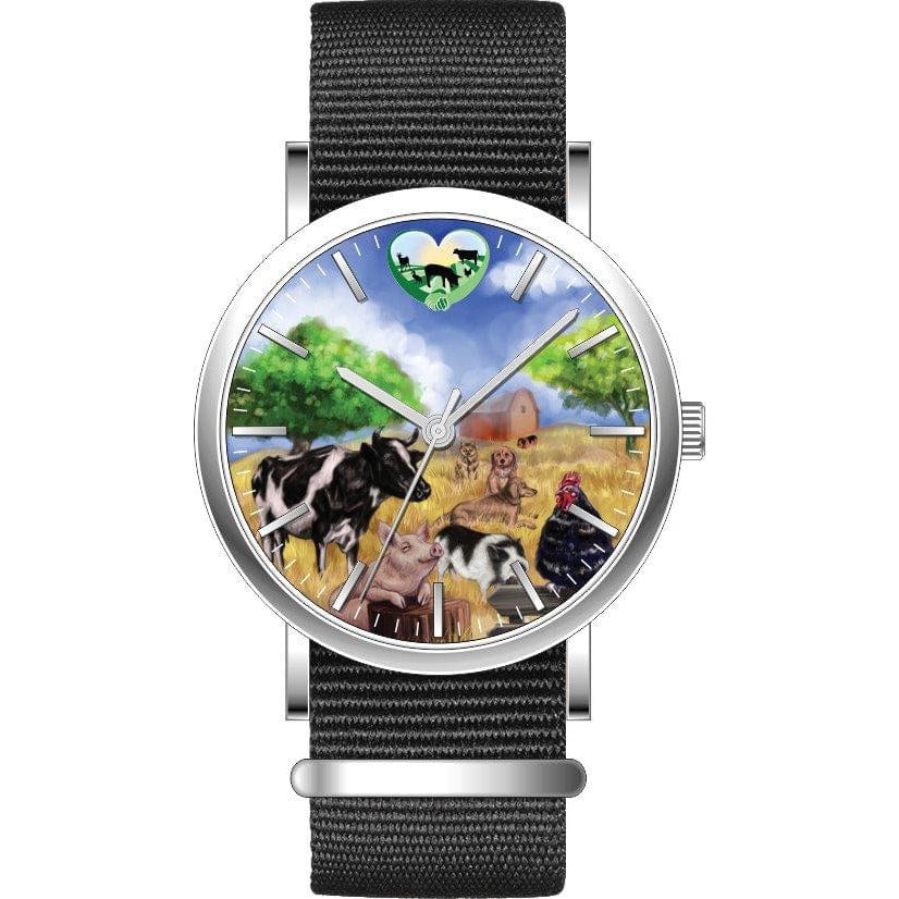 Time to be Kind Rooterville Logo Farm Animal Analog Watch、mySite、g9winljtr